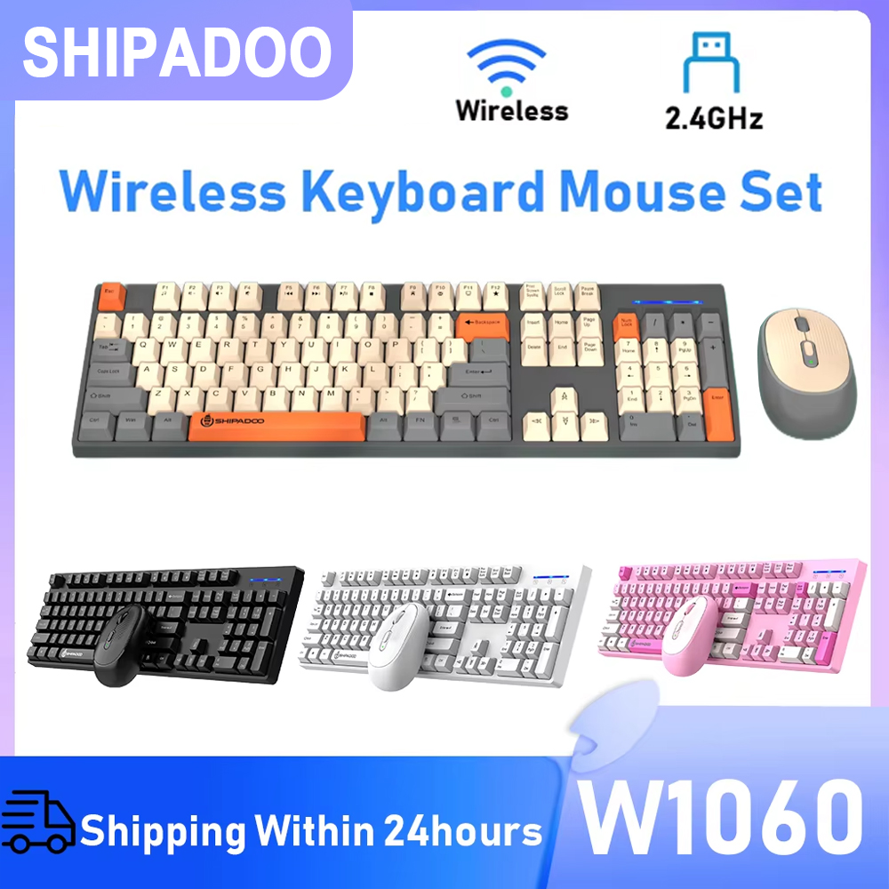 Laptop Accessories Combo Set - Shipadoo 2.4G USB Wireless Keyboard Mouse