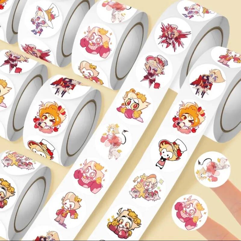 Accessories Laptop - 500Pc/Roll Cartoon Sticker Circle Kids Stickers