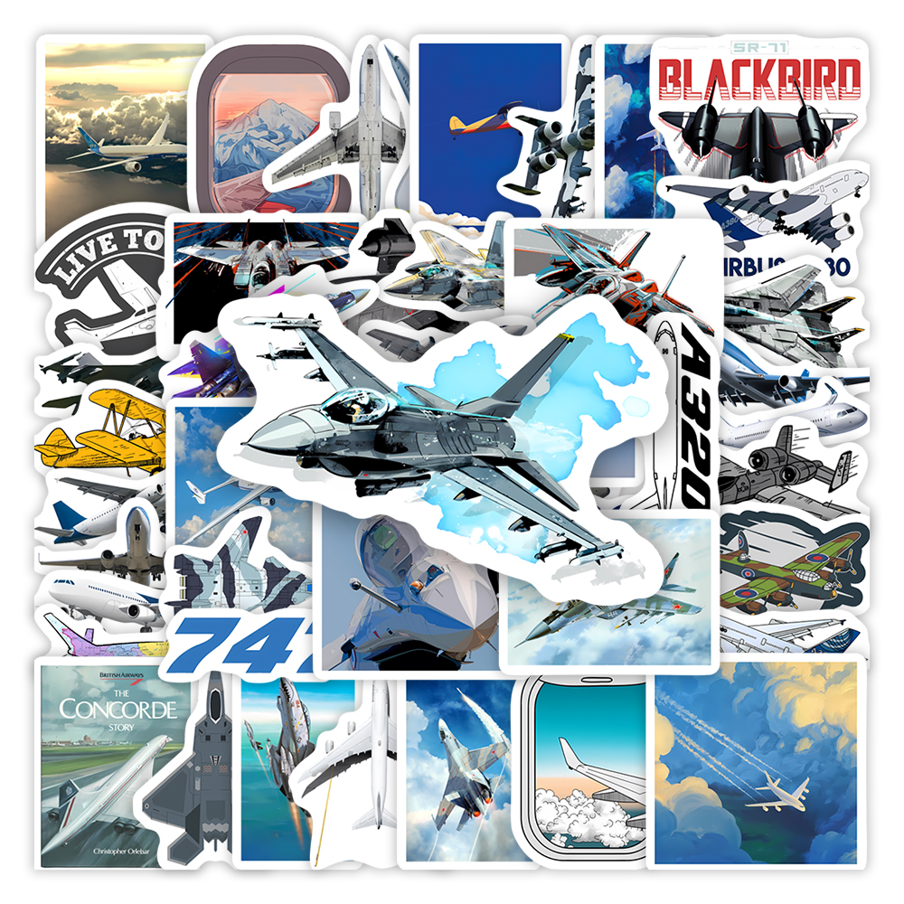 Laptop Accessories Organizer Bag - Airplane Airliner Fighter Aircraft Stickers Kids