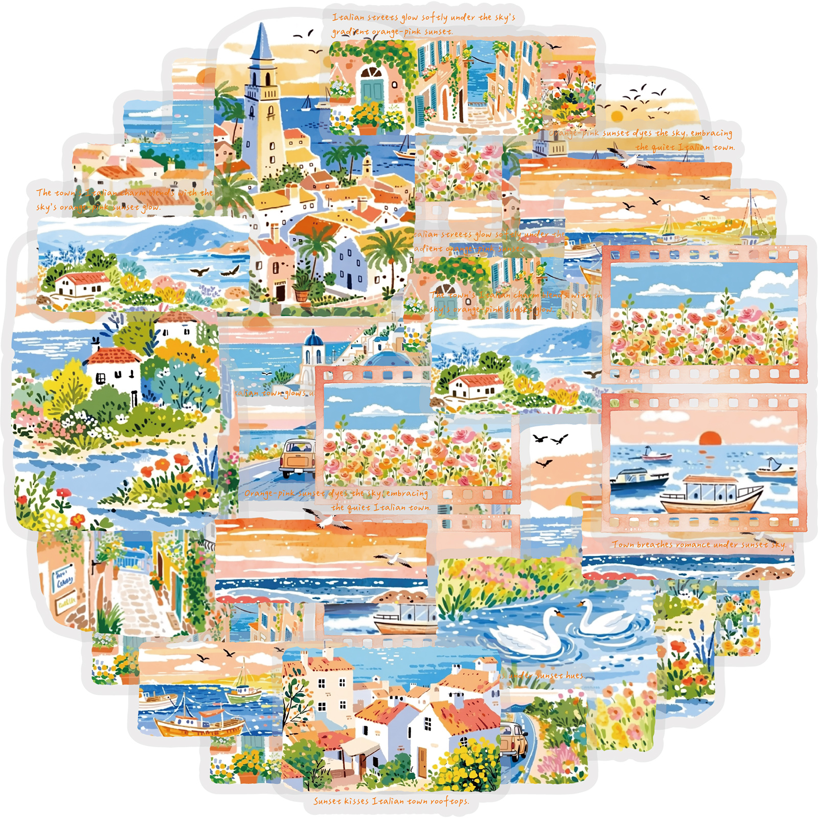 Laptop Accessories Organizer Bag - Etori Life Fresh Seaside Travel Stickers