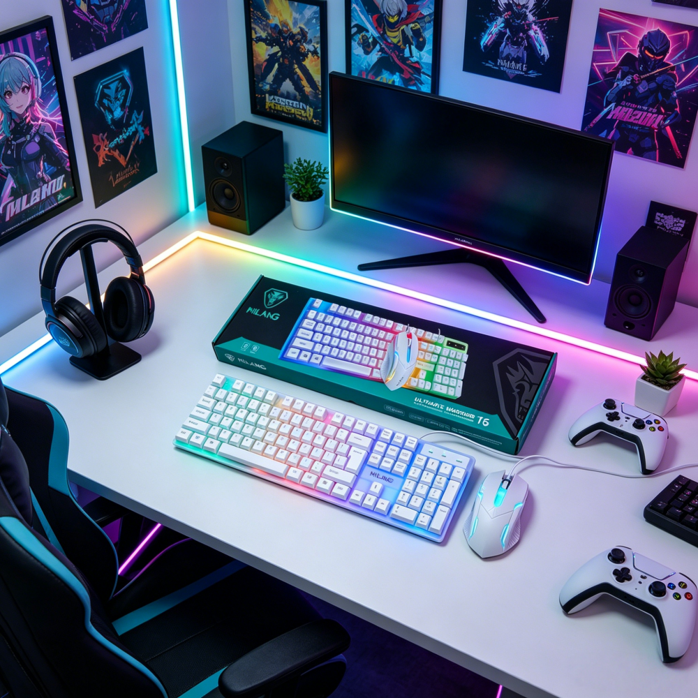 1pcsRGB Backlit Gaming Keyboar - Laptop Accessories Combo Set recensie en prijs