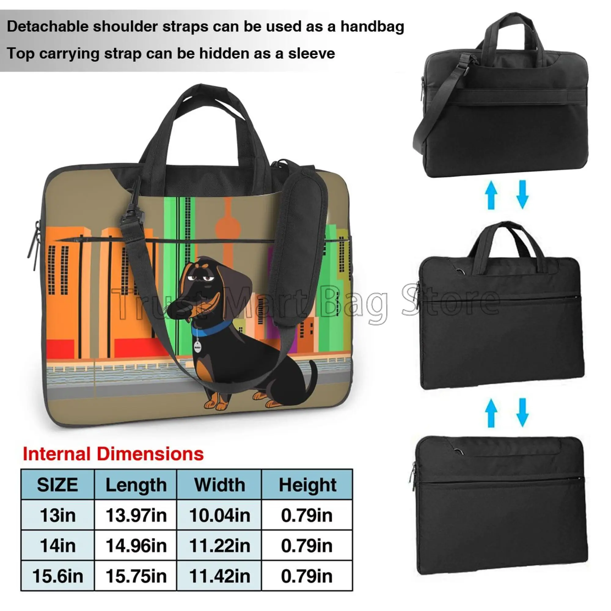Cute Dachshund Print Laptop Ca - Laptop Accessories Organizer Bag recensie en prijs