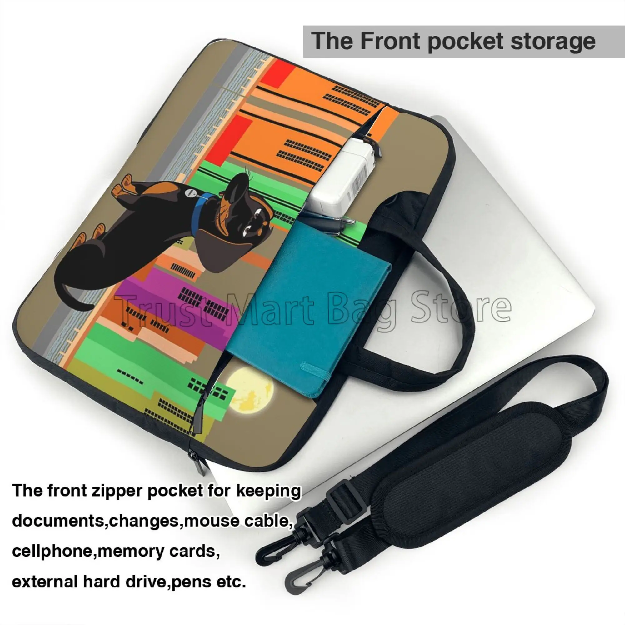 Cute Dachshund Print Laptop Ca - Laptop Accessories Organizer Bag recensie en prijs