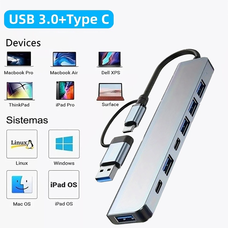 2 In 1 USB3.0 Hub 7 Port Type  - Laptop Accessories Price recensie en prijs
